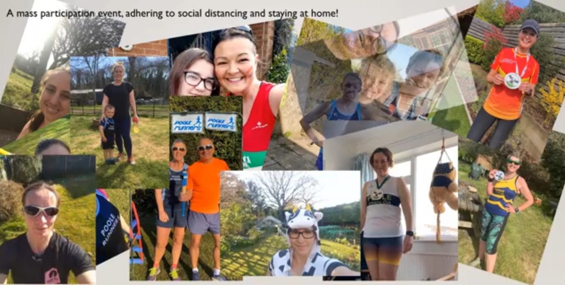 Abigail Baker (top left) and Rose Clarke (bottom right) in the Garden Marathon Challenge online collage
